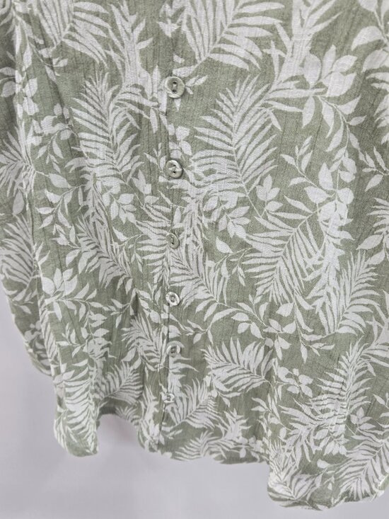 Anthropologie Mine White Green Floral Buttons Tank Top Small - Picture 4 of 8